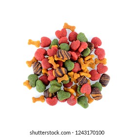 Dry Dog Food Isolated On White Background
