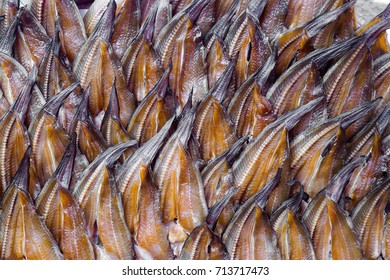 dry fish at fish market in thailand