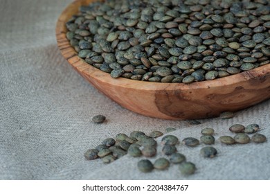 Dry French Green Puy Lentils Healthy Protein Nutrition Super Foo