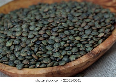 Dry French Green Puy Lentils Healthy Protein Nutrition Super Foo