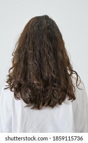 Dry And Frizzy Natural Curly Hair That Needs Hydration. Natural Curls Before Salon Treatment. Close Up, Soft Focus