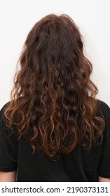 Dry And Frizzy Natural Curly Hair That Needs Hydration. Natural Curls Before Salon Treatment. Close Up.