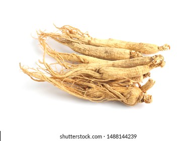 Dry Ginseng Roots Isolated On White Stock Photo (Edit Now) 1488144239