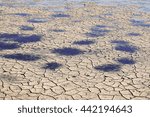 Dry ground with water pools