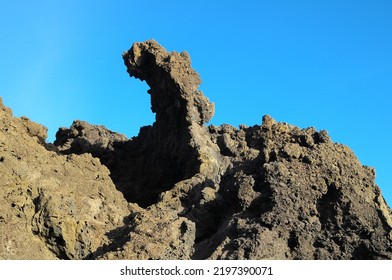 Dry Hardened Lava Rocks Landscape Of A Dormant Volcano