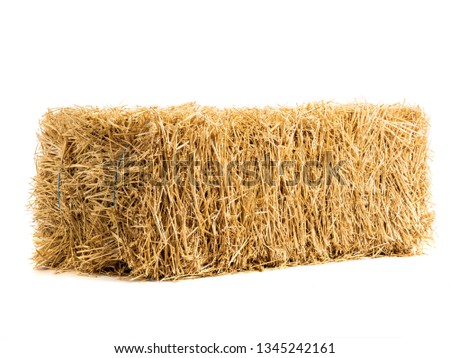 dry haystack isolated on white background