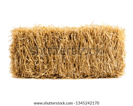 dry haystack isolated on white background