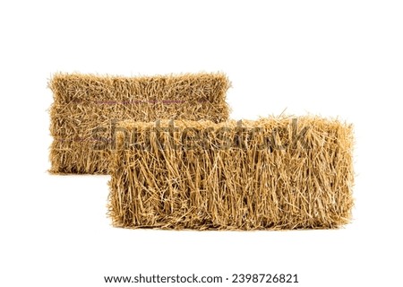 dry haystack isolated on white background
