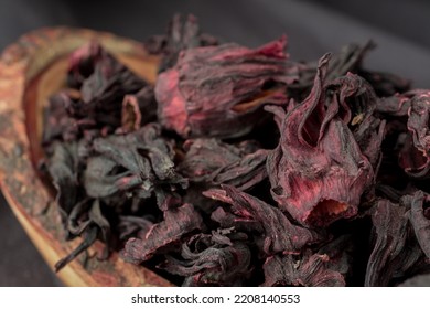 Dry Hibiscus Flowers In The  Bowl,  DIY Beauty Treatment And Spa