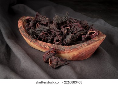 Dry Hibiscus Flowers In The  Bowl,  DIY Beauty Treatment And Spa