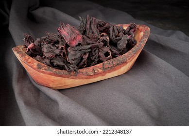 Dry Hibiscus Flowers In The  Bowl,  DIY Beauty Treatment And Spa