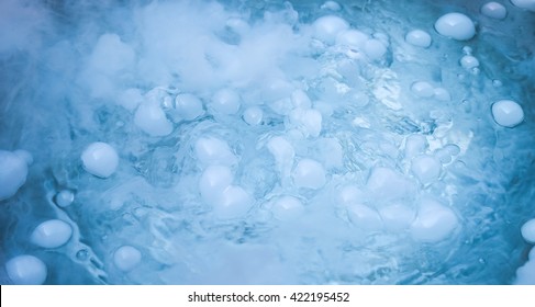 Dry Ice Is Frozen Water In The Bubble As Abstract Background