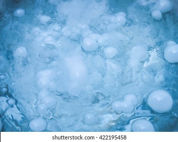 Dry Ice Is Frozen Water In The Bubble As Abstract Background