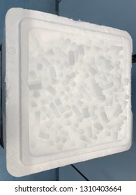 Dry Ice Pellets In Styrofoam Box 