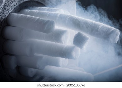 Dry Ice In Production (the Solid Form Of Carbon Dioxide)