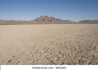 Dry Lake Bed In Nevada Desert