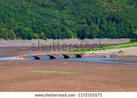 The dry Lake Eder in North Hesse and the bridge of Asel Stock photo © 