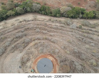 Dry Land Of Farms In Kenya. Food Security