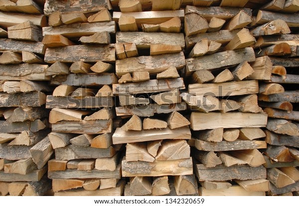 Dry Oak Wood Pieces Fireplace Stock Photo Edit Now 1342320659