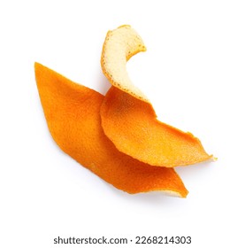 Dry orange peels on white background, top view - Powered by Shutterstock