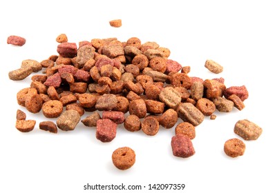 Dry Pet Food Isolated On White