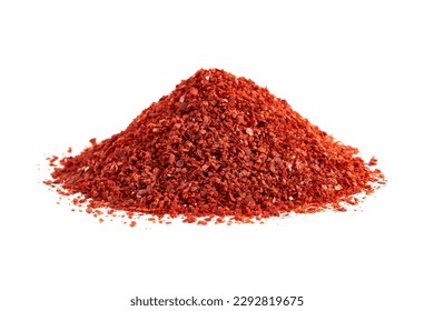 dry red chili pepper flake or ground powder coarse paprika isolated on white background. pile of red chili pepper flake or ground powder coarse paprika isolated. red chili pepper flake ground paprika. - Powered by Shutterstock