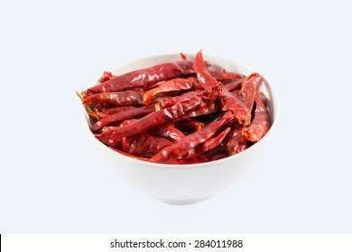 Dry Red Chilli On White Background