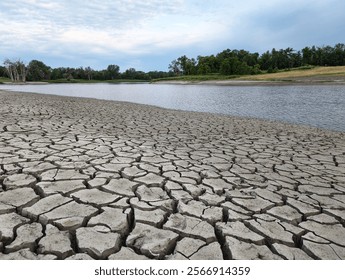 Dry river due to environmental problems