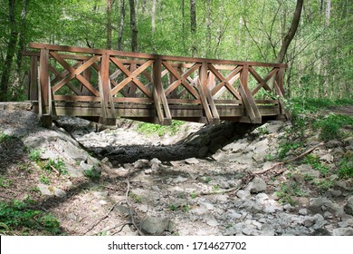 Dry River Forest Europe Czech Republic Save Planet Earth Environment Small Wooden Bridge