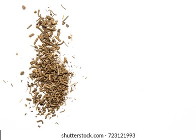 Dry Root Of Valerian On White Background