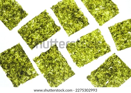 Dry seaweed nori isolated on white background