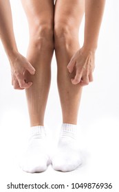 Dry Skin On The Legs, Itching Of The Legs, A Person Suffers From Itching On His Legs In Consequence Of Dry Skin