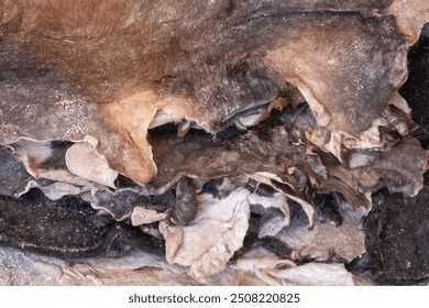 Dry skins in a typical leather tannerie in Marrakesh, Morocco - Powered by Shutterstock