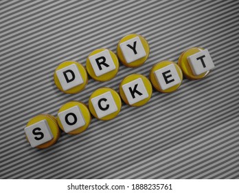 Dry Socket, Word Cube With Background.