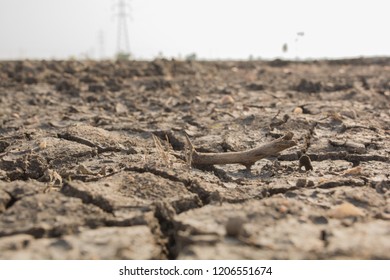 Dry Soil Arid,drought Land Of India In Summer Seasion