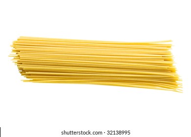 Dry Spaghetti Isolated On A White Background With Clipping Path