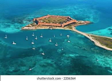Dry Tortugas National Park In Florida. Fort Jefferson.
