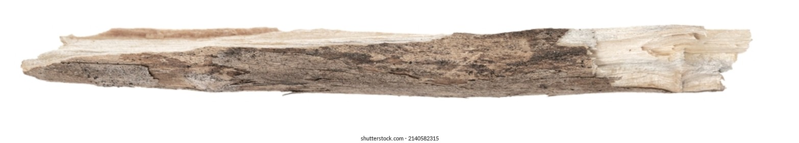 Dry Tree Twigs Branches Isolated On White Background. Pieces Of Broken Wood Plank. Small Wood Chips Close-up