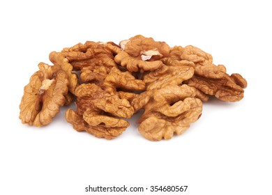 Dry walnuts isolated on a white background