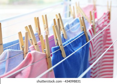 Drying Baby Clothes, Close Up