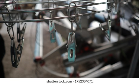 Drying clothes outdoors helps kill germs and helps reduce odors. - Shutterstock ID 1752384071