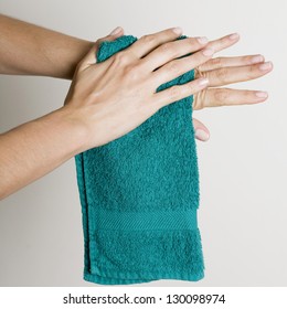 Drying Hands With A Towel