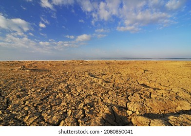 Drying Lake Effect Of Extreme Weather And Heating Wave On Summer.