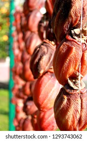 Drying persimmon on a sunny day