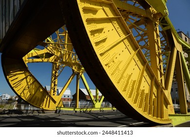Drypool Bridge, structural damage has closed the bridge over the river Hull Scherzer rolling lift bascule bridge,  Kingston upon Hull 