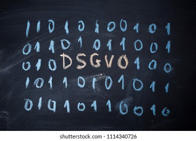 DSGVO (Datenschutz Grundverordnung) letters written with chalk. German for GDPR (General Data Protection Regulation), European law regarding digital privacy