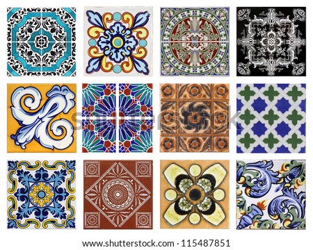 Dtail of the traditional tiles fromhouses in Valencia, Spain