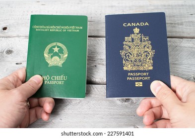 Dual Citizenship Concept, Vietnamese And Canadian