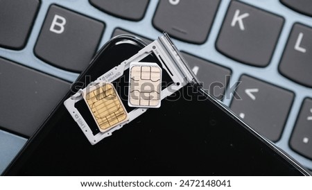 Dual nano Sim card on a smartphone.