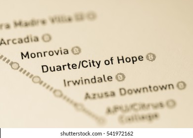 Duarte/City of Hope Station. Los Angeles Metro map.